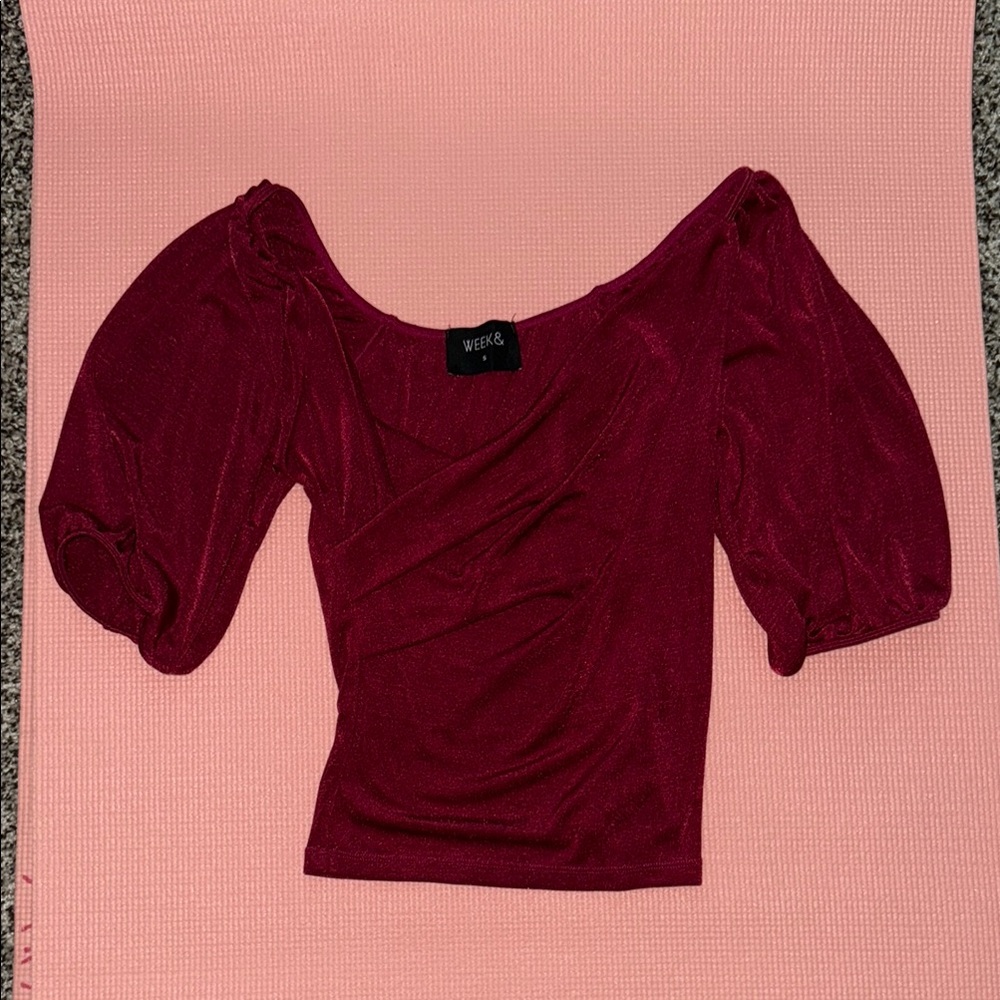 Burgundy Off-Shoulder Top